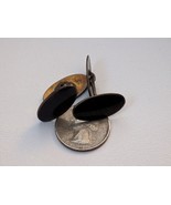 David Anderson Sterling Silver Oval Black Enamel Guilloche Cufflinks Vin... - $310.00 CAD