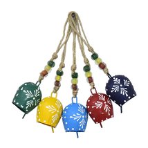 Vivanta Set of 5, 7cm, Painted Bells Hanging Harmony Multicolor Festive Décor Ha - £15.86 GBP