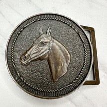 Vintage Horse Head Round Belt Buckle - £15.76 GBP