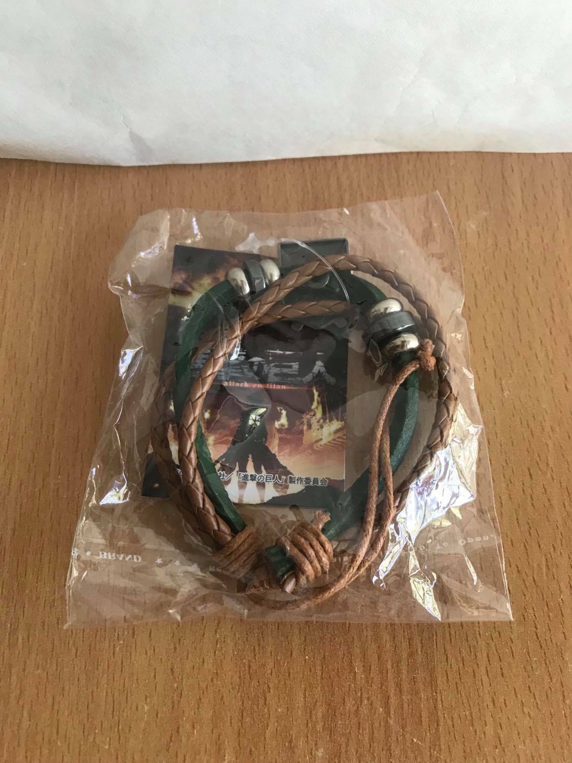 Primary image for Attack On Titan Training Corps (GREEN) Leather PU Style Bracelet *NEW SEALED*