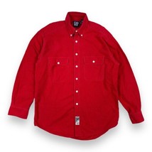 Vintage GAP Flannel Chamois Shirt Adult Medium Red Outdoors Comfort Hiking - £19.77 GBP
