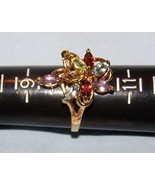 Gorgeous Sterling Silver, Goldtone Multi-Color Cocktail Ring-Size 10-Lot... - $380.13 MXN