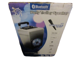 Vintage Bluetooth Party Trolley Portable Karaoke On Wheels With Mic - £157.31 GBP