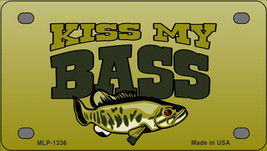 Kiss My Bass Novelty Mini Metal License Plate Tag - £11.94 GBP