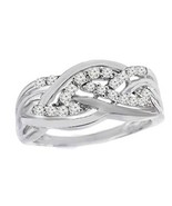 Argento Sterling Promessa Fedina Taglio Rotondo Diamanti Finti Oro Bianc... - €45,52 EUR