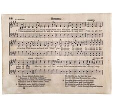 1865 Hosanna Victorian Sheet Music Small Page Rare Happy Voices PCBG15B - $14.99 1865 Hosanna Victorian Sheet Music Small Page Rare Happy Voices PCBG15B - $14.99