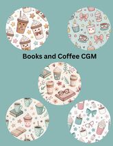 Books and Coffee CGM Patches, Dexcom G7, Libre 3, Omnipod Cover, Pack of 5 - $12.99