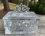 Holiday Magic Snowflake Covered Box Luminarc Pressed Glass Trinket Box - $16.24