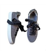 Joie Darena Suede Leather Embellished Casual Sneakers shoes Size 6 Gray ... - $28.87