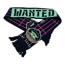 Star Wars Mandalorian Grogu Wanted Scarf Black Neon Grid Fringe One Size - €14,57 EUR