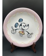 Vintage Mickey Mouse Pink Dessert Plate so cute 8 1/2” - £22.28 GBP