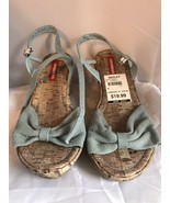 New Unionbay Ladies Middle Heel Open Toe Sandals Size 8 M Blue Strapping - $278.18 MXN