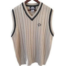 Vintage Southpole Men Sweater Vest Y2K Cable Knit XL White Preppy Academ... - $24.99