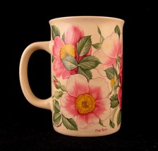 Otagiri Mug Coffee Cup Dog Rose F.J. Warren Floral Print Ceramic - $14.99