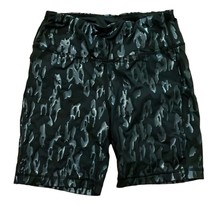 Zelos Black Animal Print Biker Shorts Womens Size Large Athleisure Stretch - $14.00