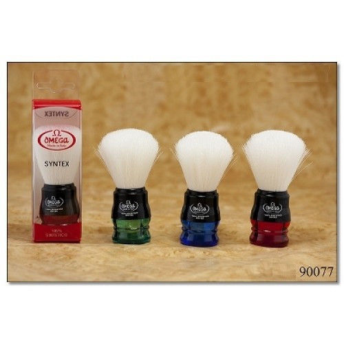 Omega Shaving Brush # 90077 Syntex 100% Synthetic Multi color Red Green and Blue - $7.48