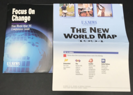 VTG 1994 US News &amp; World Report New World Map &amp; 1995 Companion Guide 21.... - $9.49
