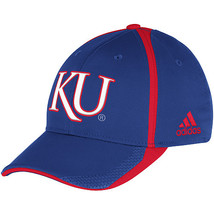  Adidas NCAA College KANSAS JAYWAWKS Football Curved Hat Cap Size S/M - $23.99