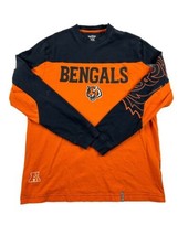 Cincinnati Bengals NFL AFC Long Sleeve Shirt Mens S Reebok Colorblock Sl... - £17.57 GBP