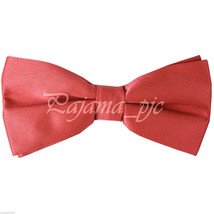 New Men Solid Straight Cut Pre-tied Bow tie only Wedding Party Prom - £8.90 GBP