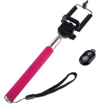 Extendable Selfie Stick + Bluetooth Shutter Remote (Black) for Cellphone... - $15.99
