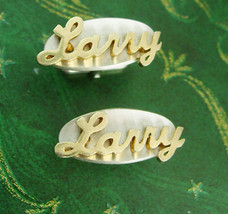 Customized LARRY Cufflinks Vintage cufflinks Letter Monogram cufflinks Personali - $85.00