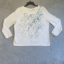 Weekends By Chicos Blue And White Long Sleeve Pullover Top/Sweater Size 3 - £9.97 GBP
