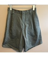 Chloe Ultra High Rise Long Bermuda 90’s Style Shorts Silk Blend Women’s ... - $171.24 CAD