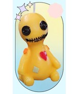 Bright Yellow Voodoo Ragdoll Birthday Candle Cake Topper 3 Inch Tall - $20.58 CAD