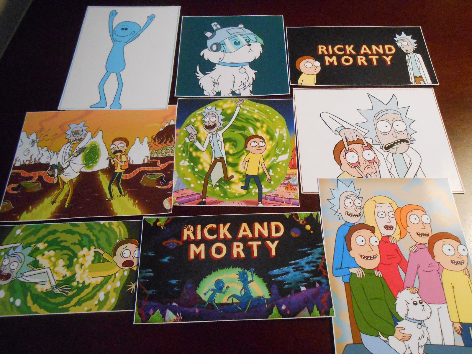 (9) Rick and Morty Stickers, Birthday Party Favors, Decals, labels - $11.99