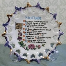 Vtg Mother Poem Pierced Lattice Edge Porcelain Wall Plate  Japan 7&quot;  - £8.67 GBP
