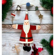 Vintage Santa Claus Christmas Tree Ornament Moving Legs - £13.56 GBP
