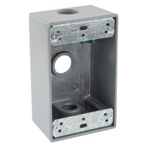 Commercial Electric 1/2 in 1-Gang 3-Hole Weatherproof Box Only-Set of 3-WSB350G - £5.94 GBP