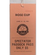 Spectator Paddock Pass Portland Intl. Raceway Rose Cup June 14-16, 1991 - €3,84 EUR