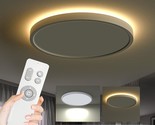 Flush Mount Ceiling Light Fixture With Remote Control, Nightlight Warm 3... - $56.04