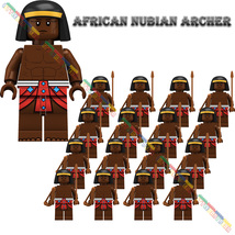 16PCS African Nubian Zulu Archer Warrior Historic Movie Bulding Minifigure Toys - £23.16 GBP