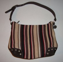 The Sak Purse Black Brown Red Striped Shoulder Bag  - $39.95