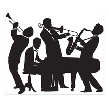 20&#39;S Jazz Band Insta Mural Complete Wall Decoration Mardi Gras Music Party Suppl - £15.22 GBP