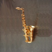 Miniature Saxaphone Tie tack Artist gift Musician Band Birthday gift for... - £74.54 GBP