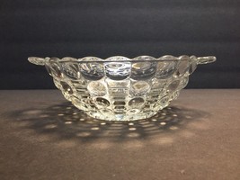 Vintage Candy or Nut Dish Clear Glass Textured Decorated Bowl With Handl... - £5.17 GBP