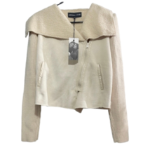 Kendall + Kylie Bridge Faux Shearling Asymmetrical Zipper Sweater Jacket... - $37.05