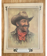 Vintage 1974 Bill Hampton Print Cowboy  Poem 20&quot; x 16&quot; Sealed - $45.00