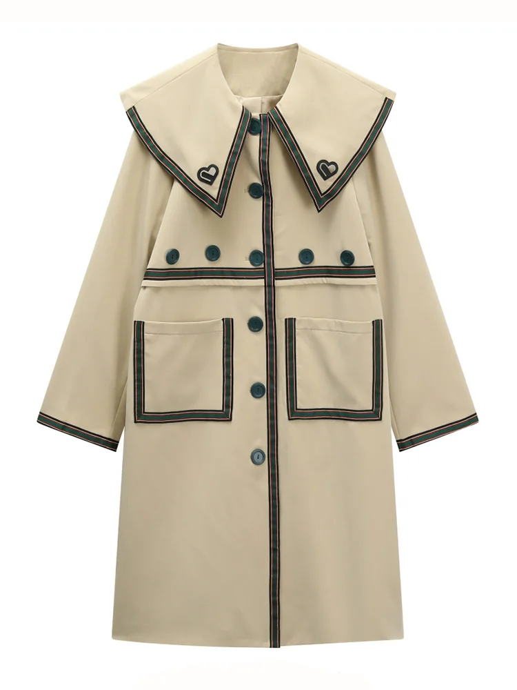  Women&#39;s Trench Coat Lapel Female Windbreaker Long Sleeve Lady Trend Cas... - £352.34 GBP