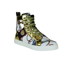 Mens High Top Shoes FIESSO by AURELIO GARCIA Chain Medusa Celebrity 2421 White image 2
