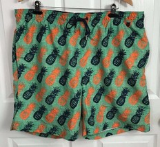 Lands' End Mens XL 40-42 Swim Trunks Shorts Pineapple Print NWOT - £13.52 GBP