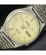 GENUINE VINTAGE SEIKO AUTOMATIC 7009A JAPAN MENS CREAM DIAL WATCH a433314-1 - $43.99