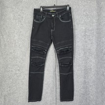 Franky Max Jeans Man 30x29 Black Distressed Dark Wash, Skinny Leg, City ... - $21.49