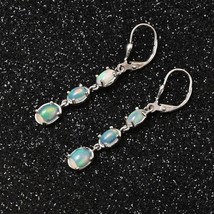 Natural 925 Sterling Silver Opal Earings, Best Anniversary gift for women - £90.45 GBP