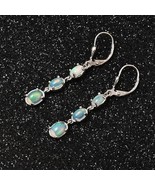 Natural 925 Sterling Silver Opal Earings, Best Anniversary gift for women - £90.89 GBP