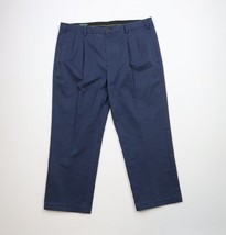 Vintage Orvis Mens 40x28 Faded Pleated Wide Leg Chino Pants Trousers Blu... - $49.45